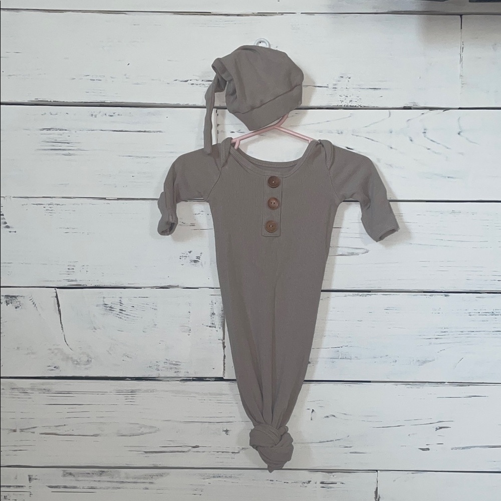 Caden Lane Taupe Kids One Piece with Hat